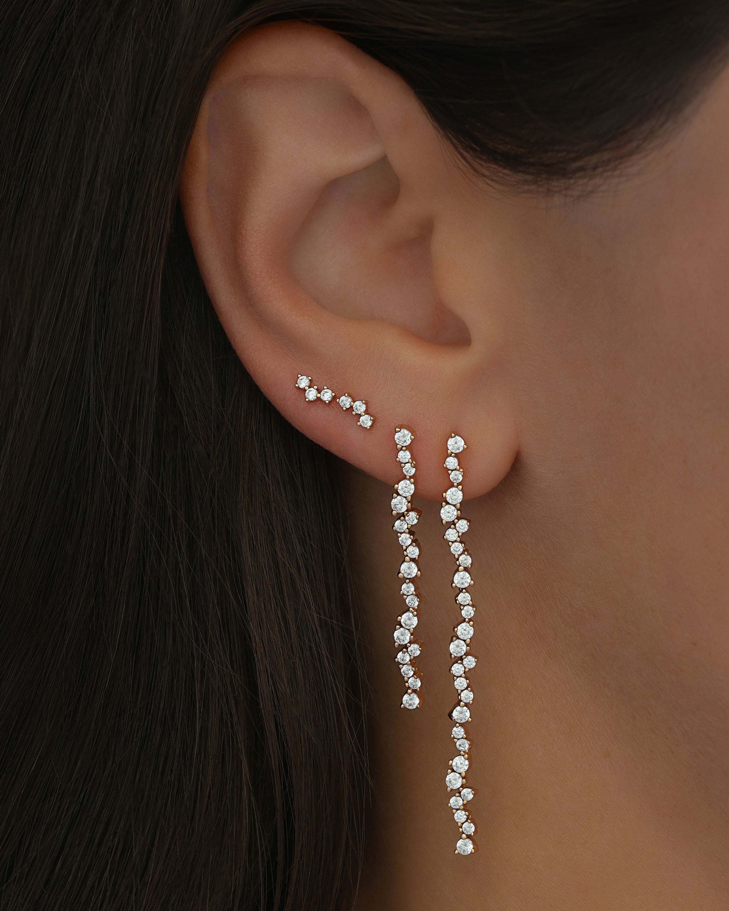 Langer Ohrstecker Lucie (50 mm) - Champagnergold (vergoldet)