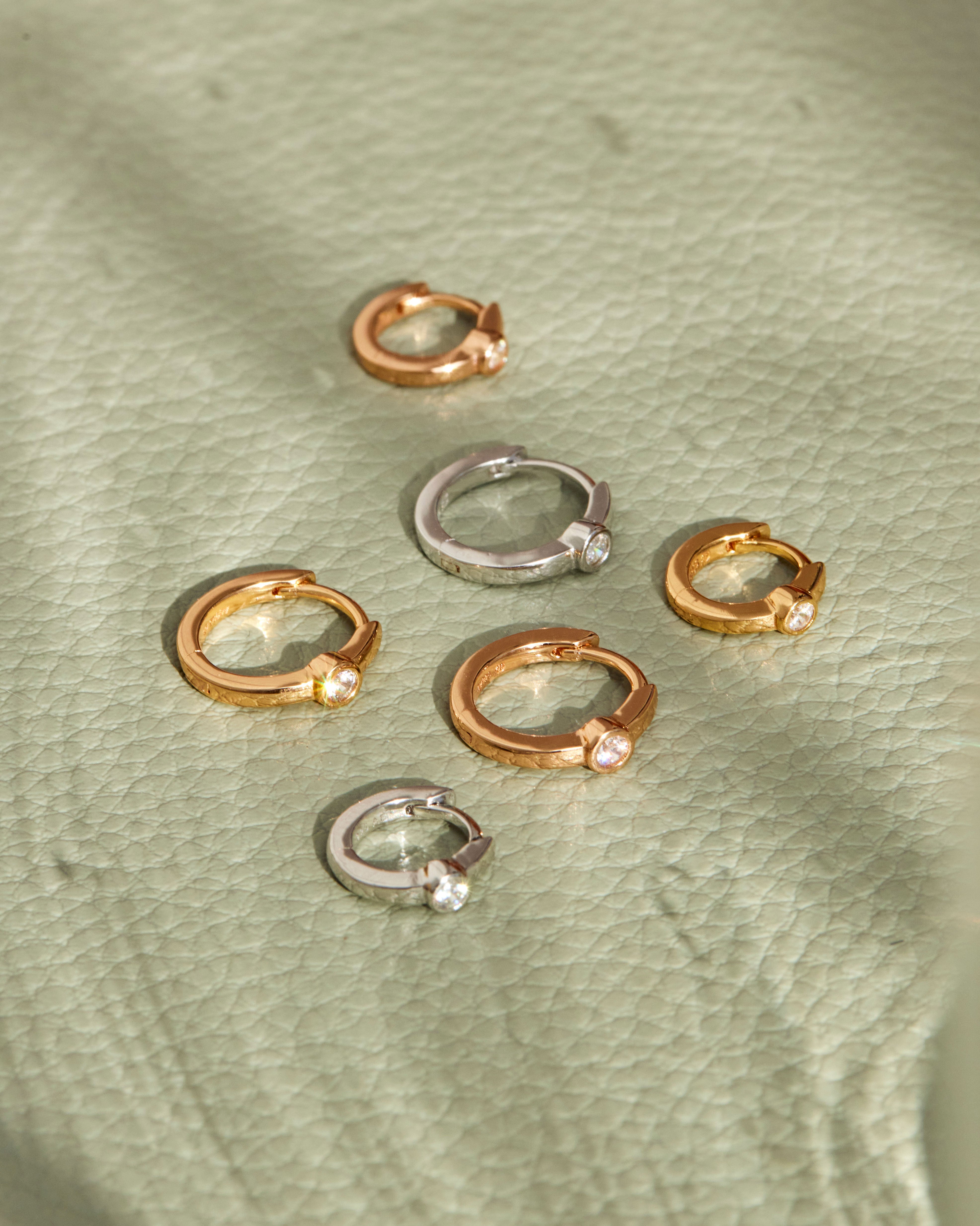 Boucle d'oreille Gemma (12mm) - Doré pêche