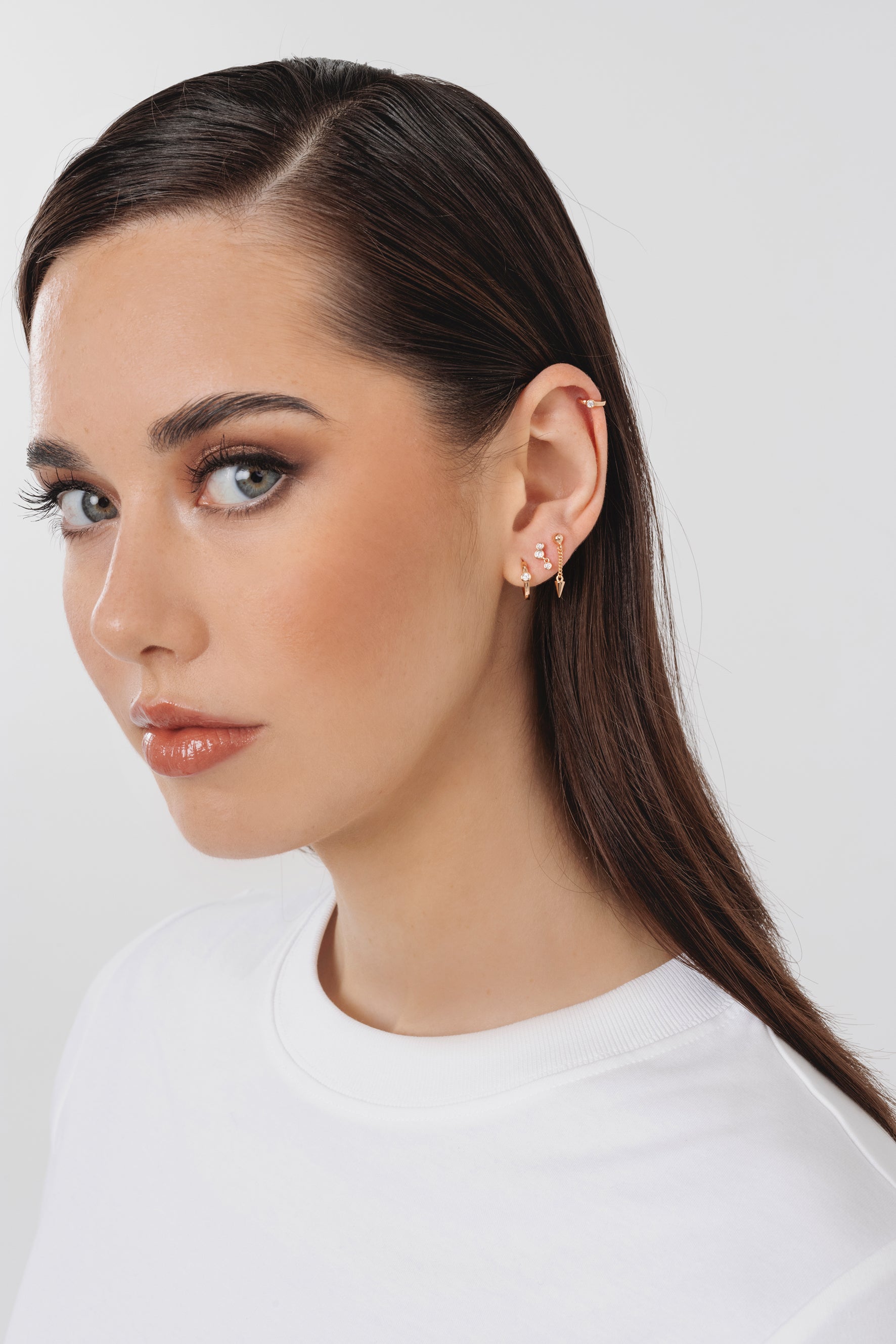 Boucle d'oreille Gemma (12mm) - Doré pêche