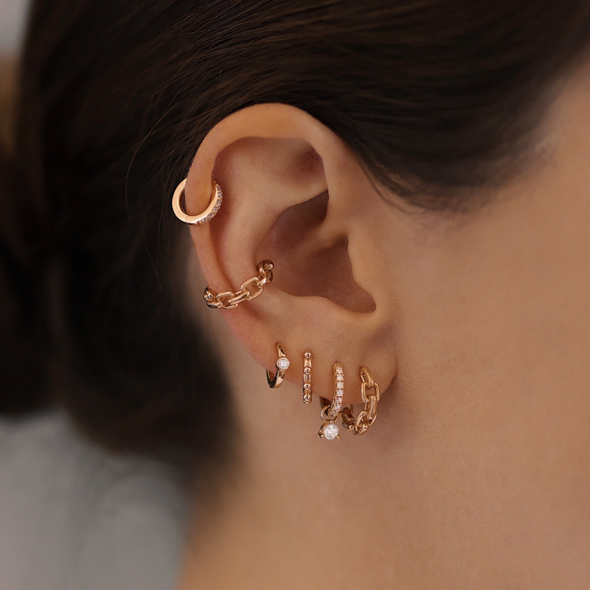 Boucle d'oreille Gemma (9mm) - Doré pêche