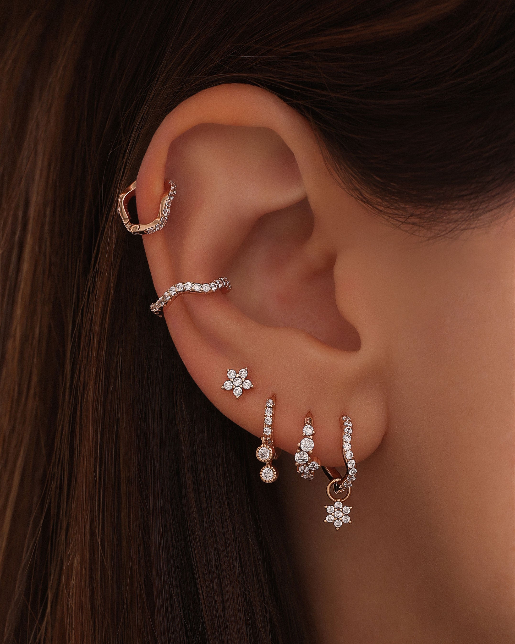 Boucle d'oreille Alena (10.5mm) - Doré pêche