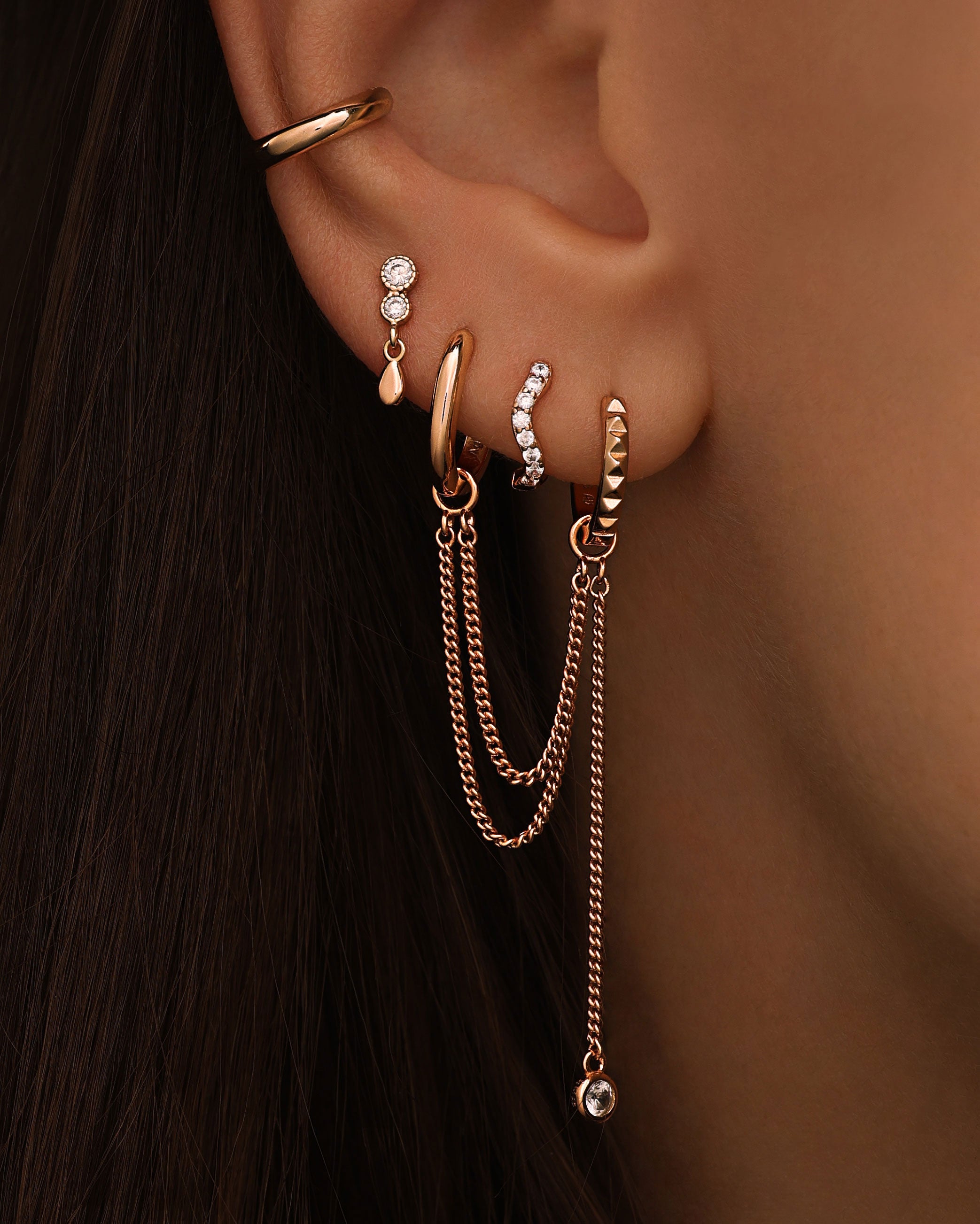 Boucle d'oreille Alena (10.5mm) - Doré pêche