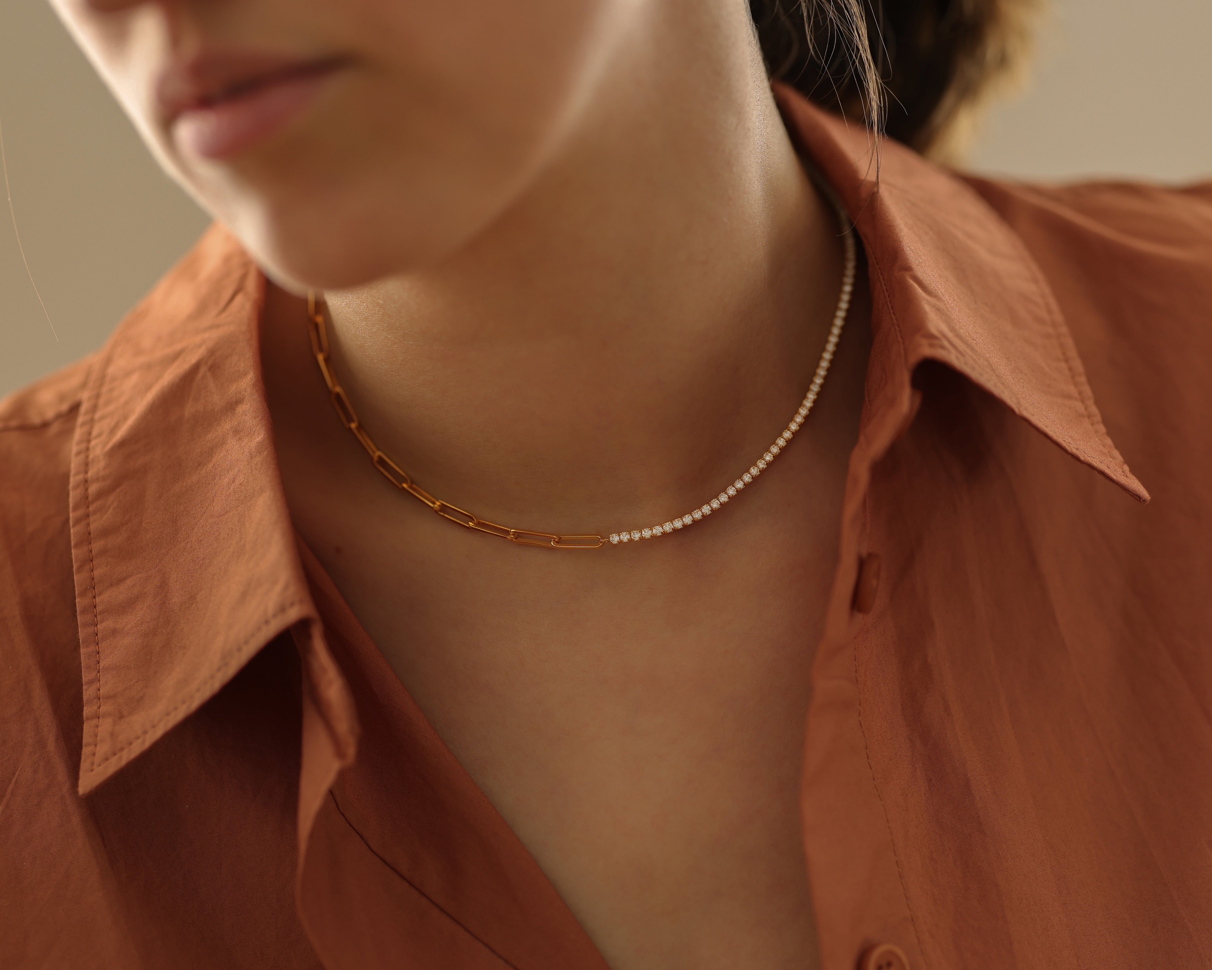 Halskette Amra - Gelbgold (vergoldet)