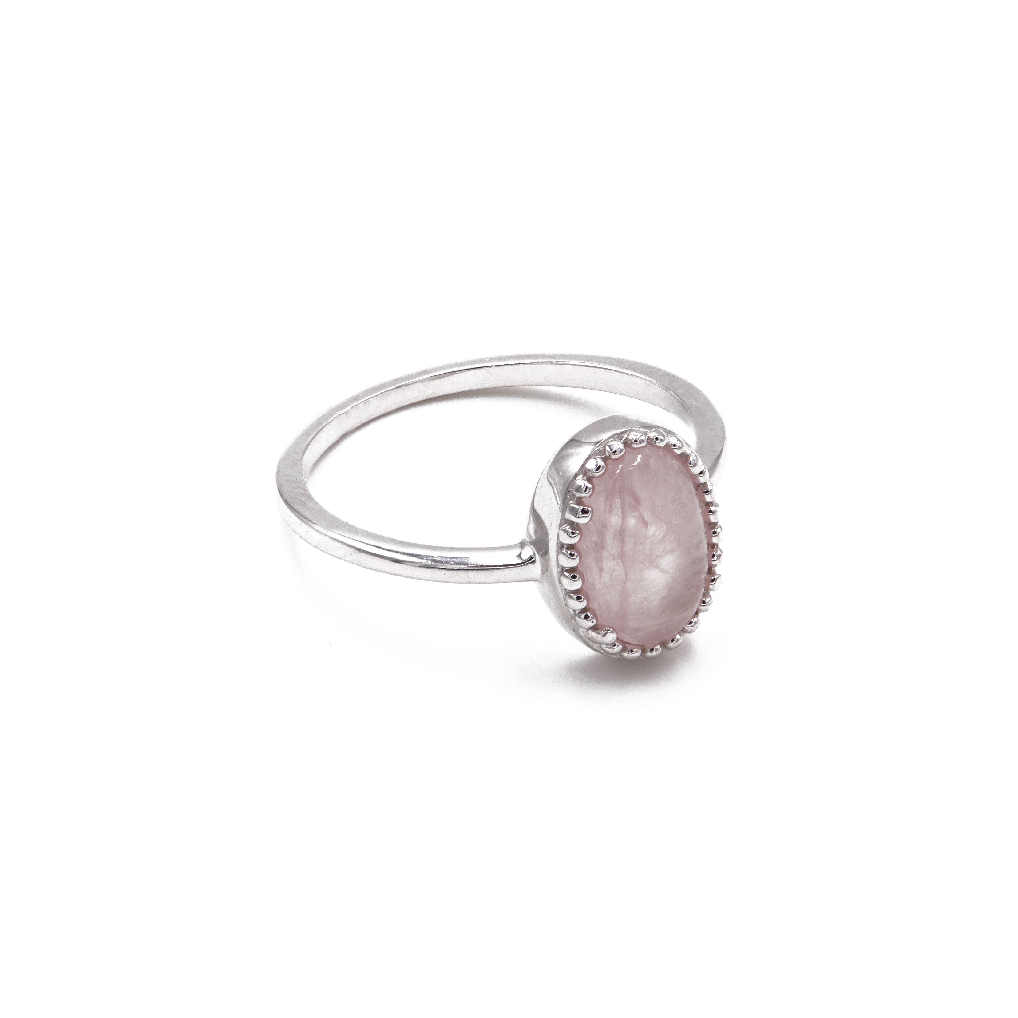 PI / Bague Dilara - Quartz rose / Argent