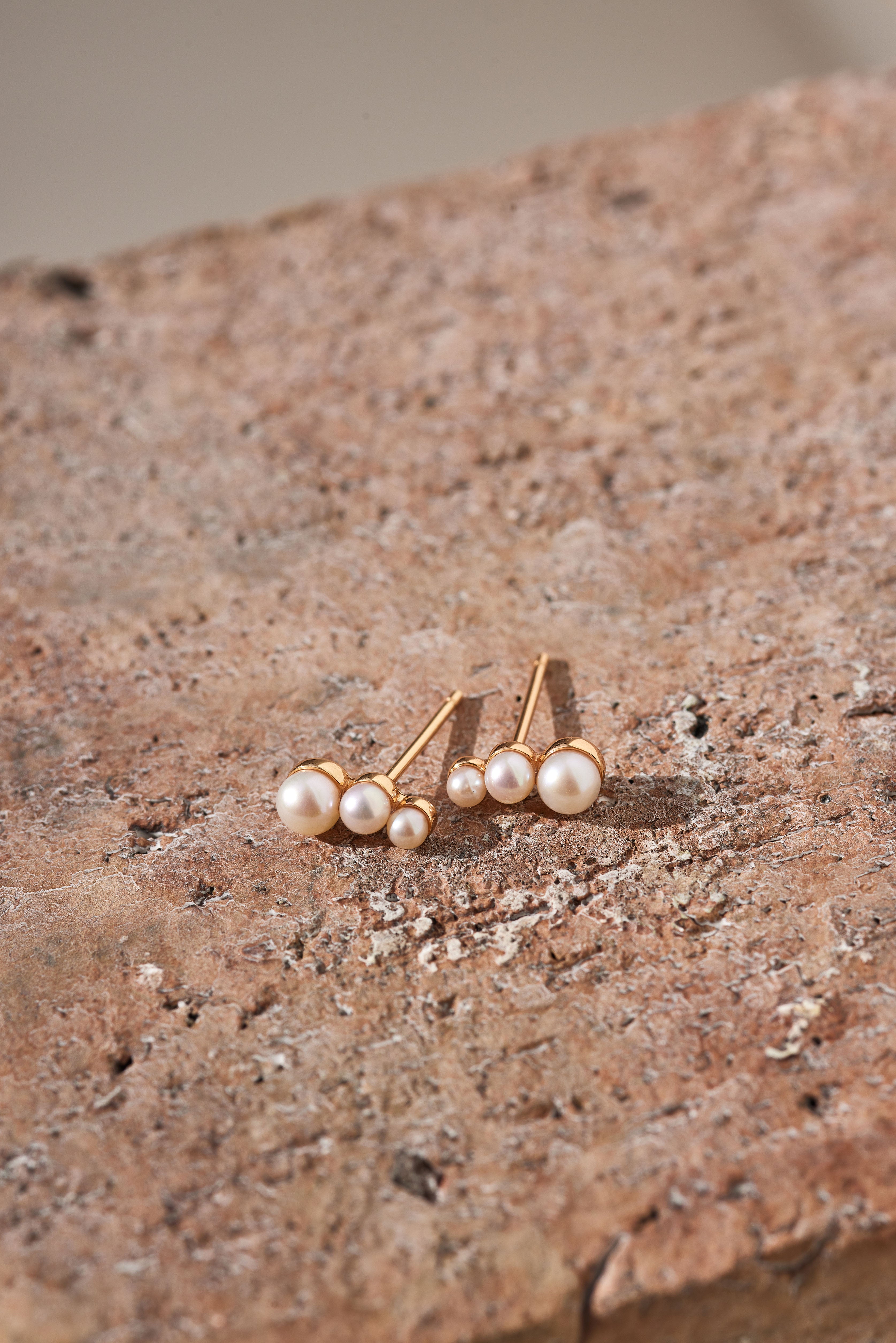 Clou d'oreille Celeste - Doré champagne