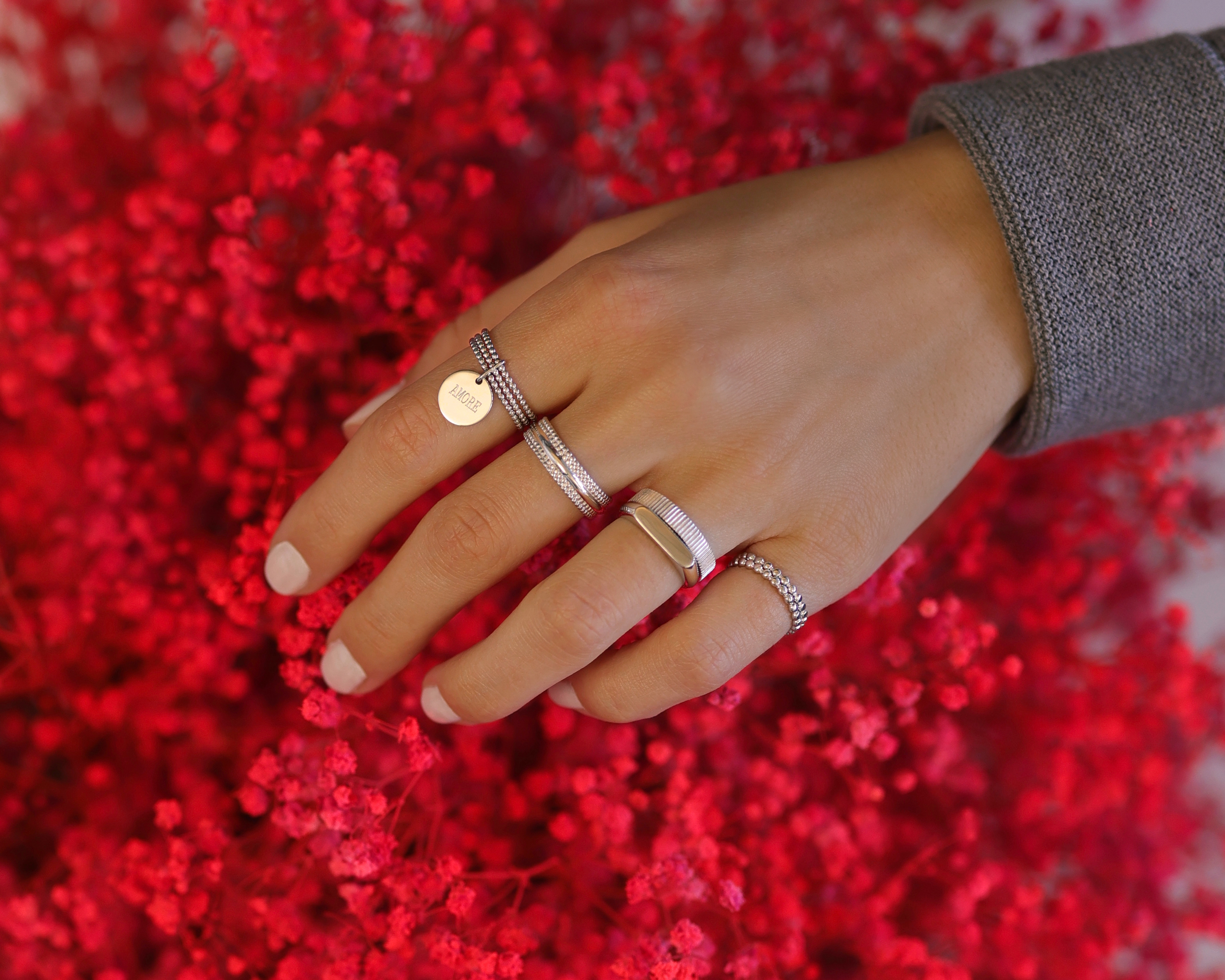 Personalisierter Ring Maisie - Silber